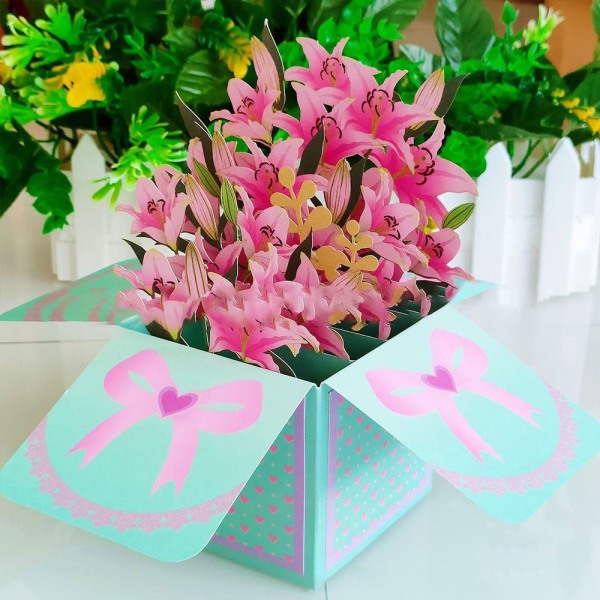 3D Pop-up bukett pappersblommor 3 3