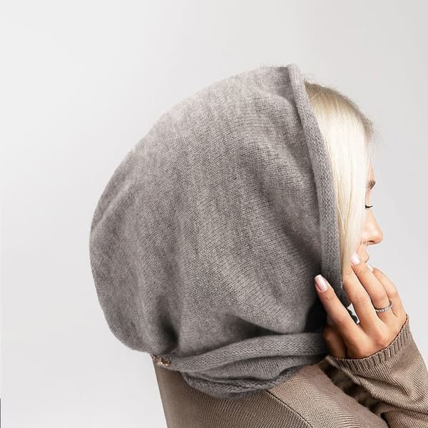Cashmere sjalhat hættehatte BLÅ Blue