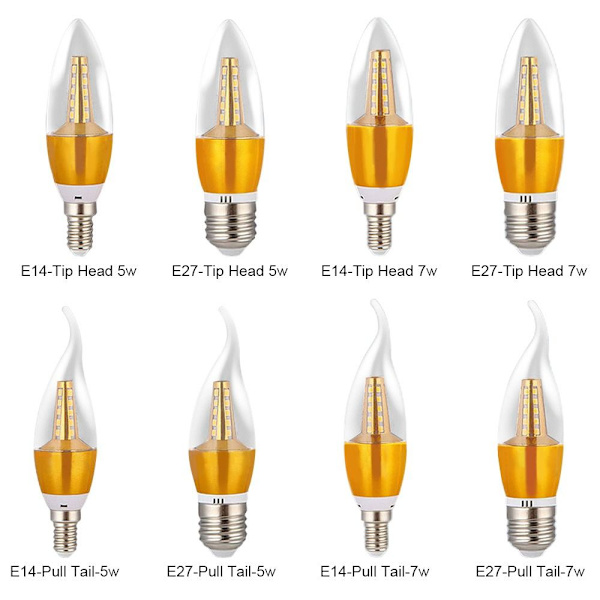 Led-kynttilälamppu energiansäästölamppu E14PULL TAIL-7W PULL TAIL-7W E14Pull Tail-7w