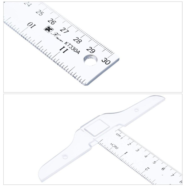 T-Square-linjal Gradert T-Ruler Inch Metrisk T-Square