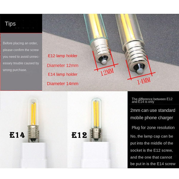 Kølepære Køleskab fryser lys E14 220V E14 220V E14  220V