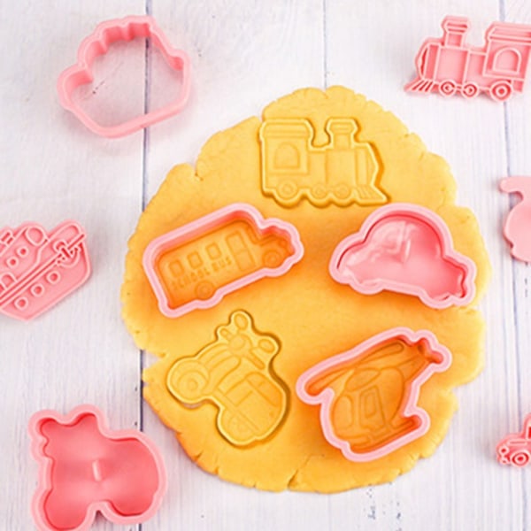 8 stk/sæt Kikseform 3D Cookie Cutter Bageform
