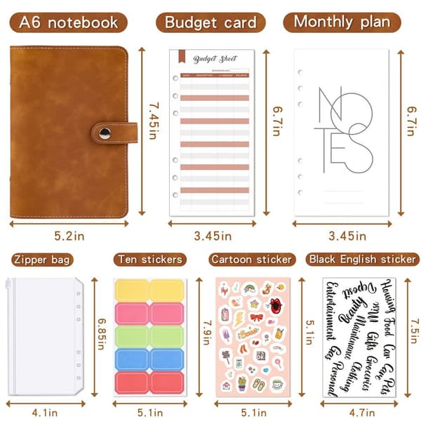 Spareutfordring Binder Planner Notebook GRÅ grey