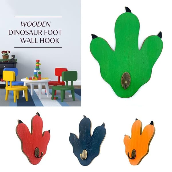 Dinosaur Footprints Koukku Kylpyhuonekoukut VIHREÄ green