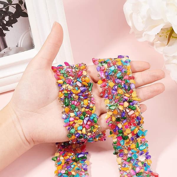 Rhinestone Trim farverig