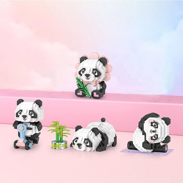 Panda byggeklodser, samlelegetøj til børn 2 2 2
