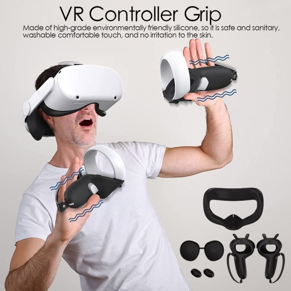 VR Controller Grip Lens Protector Cover SVART black