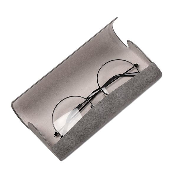 Oval Glasögonfodral Spectacle Case Ögonskydd GRÅ grey
