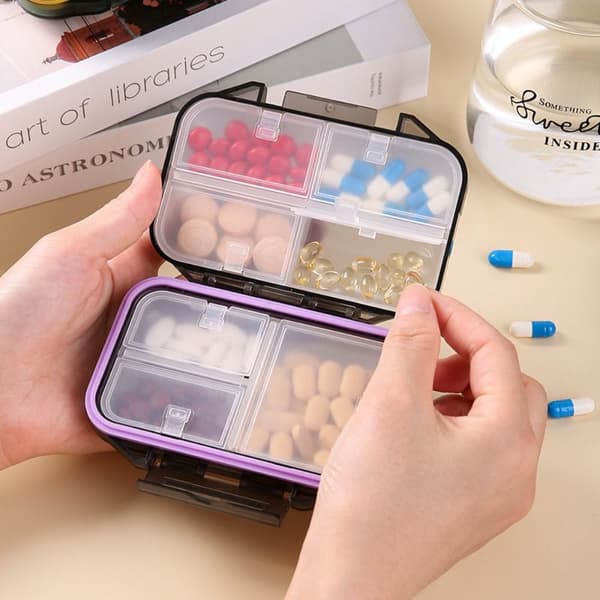 Pill Organizer Pill Förvaringsbox BLÅ blue