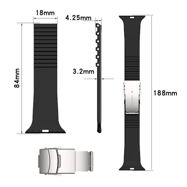 Sport Watch Band För Apple Watch 7 SE 6 5 4 3 2 MÖRKGRÖN dark green 38/40/41MM-38/40/41MM