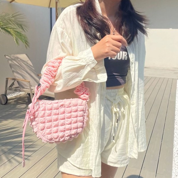 Kvinnor med stor kapacitet Puffy Bag Handväska Bubble Bag White