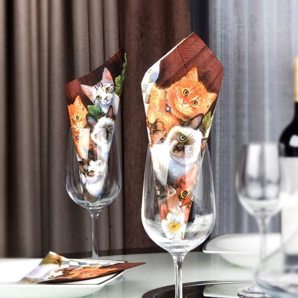 Kattpappersservett servettpapper festpappersmjukpapper 100Pcs