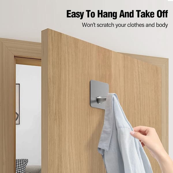 4 Stk Håndklædekroge Sticky Hooks SØLV SØLV Silver