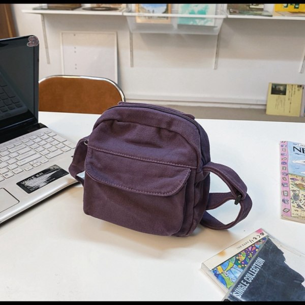 Små lerret Crossbody Vesker Mini Telefon Skuldervesker RØD Red