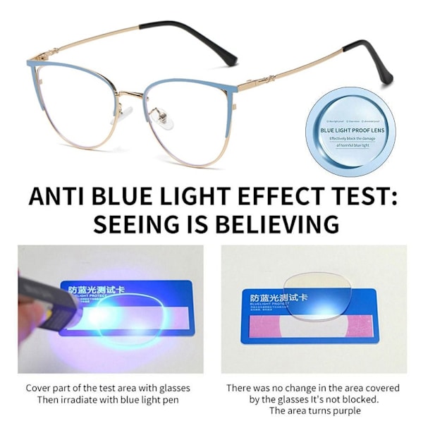 Anti-Blue Light Glasögon Runda Glasögon BLÅ Blue