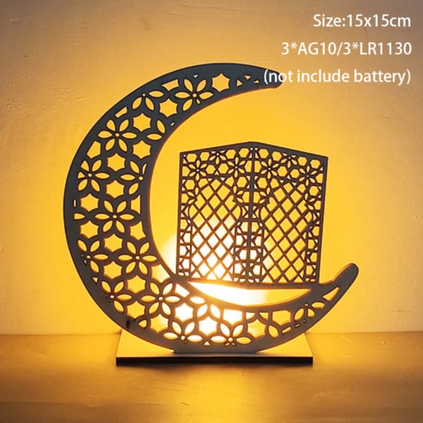 Eid Mubarak træpynt stearinlys LED-lys STIL 1 STIL 1