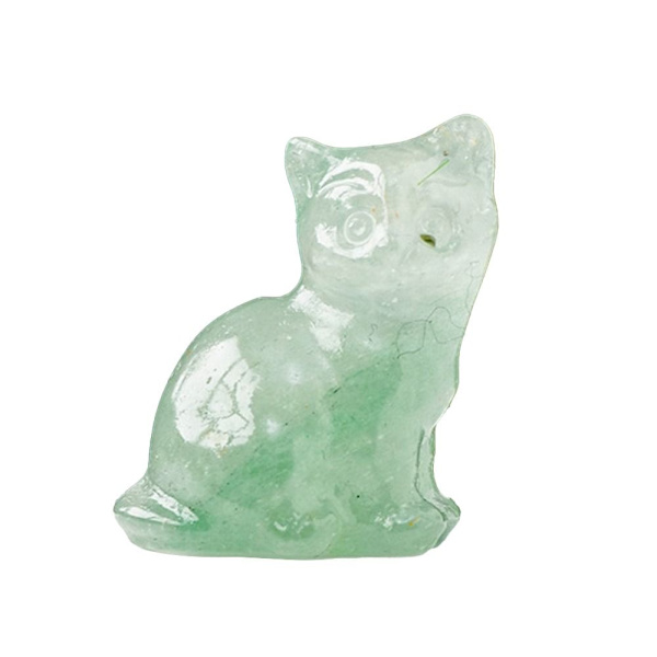 Naturlig krystall kattefigur Fortune Cat Statue 8 8 8