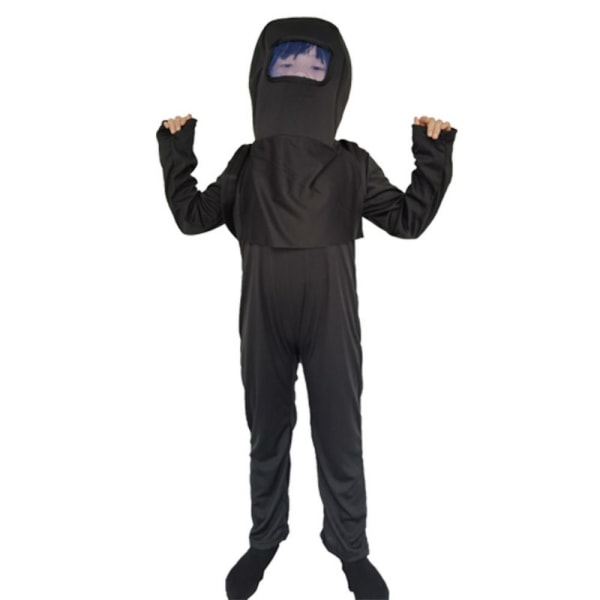 Kids Cosplay Among Us Costumes Party Fancy Dress Set black L