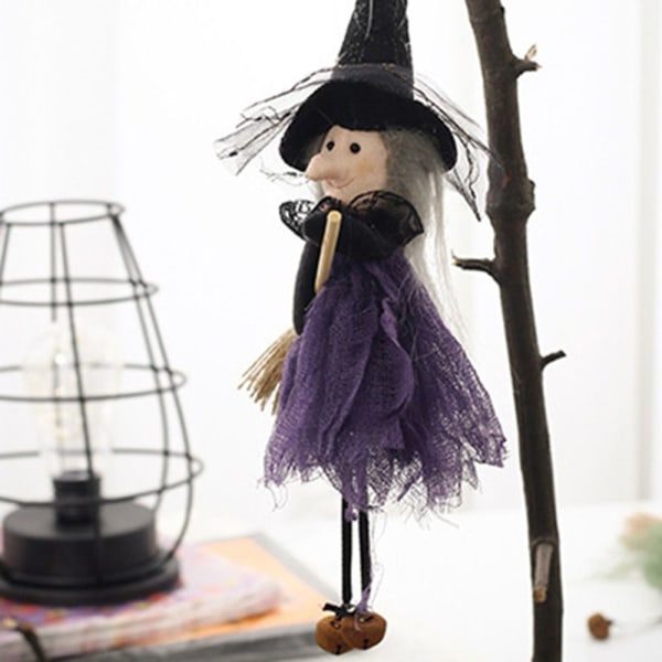 Halloween hängande hängsmycke Häxdockor LILA Purple