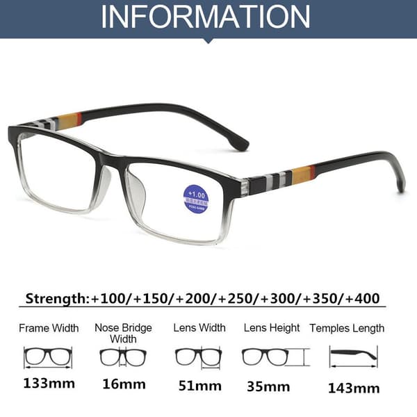 Lesebriller Briller BLÅ STYRKE 100 blue Strength 100