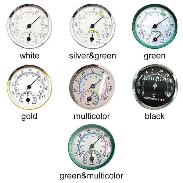 Pointer Type Hygrothermograph Termo-hygrometer GRØNN&FLERE FARGER green&multicolor
