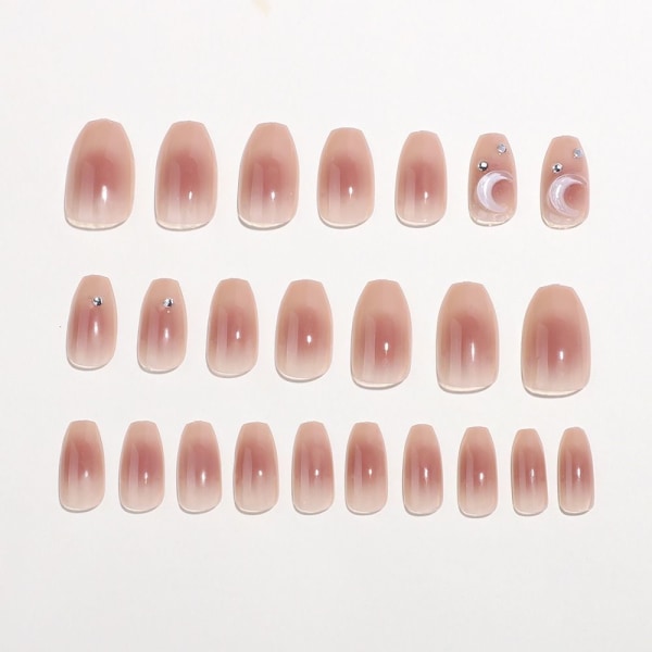 24 kpl/laatikko Gentle Nude tekokynsien sävytys Diamond Fake Nail A A A