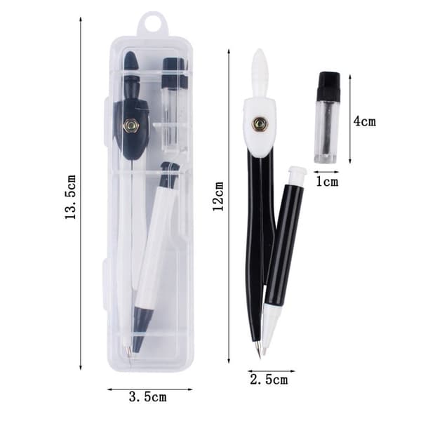 2kpl Tenttikompassi Math Compass VALKOINEN White