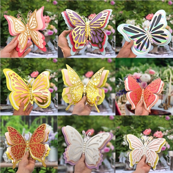 2st 3D Butterfly Stickers Väggdekaler STIL 9 STIL 9 Style 9