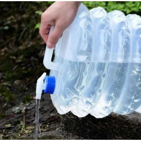 5L vattenflaska med kran - hopfällbar vattenbehållare genomskinlig 4-Pack