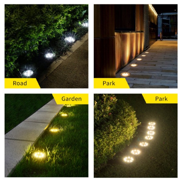 8LED Night Buried Light Solar Ground Light VARMT LYS VARMT LYS Warm light