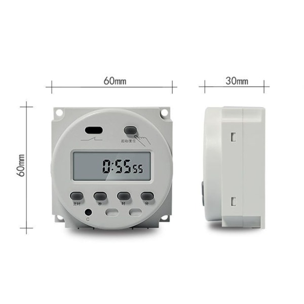 12V DC programmerbar digital 12V timerstyrt bryter