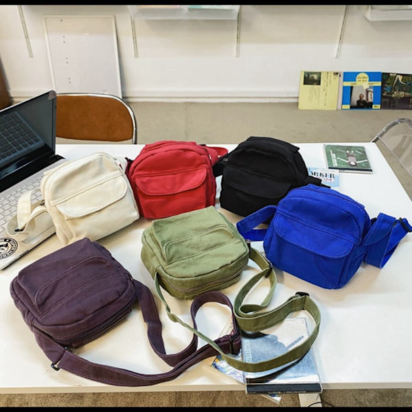 Pienet Canvas Crossbody Laukut Mini Phone Olkalaukut VIHREÄ Green
