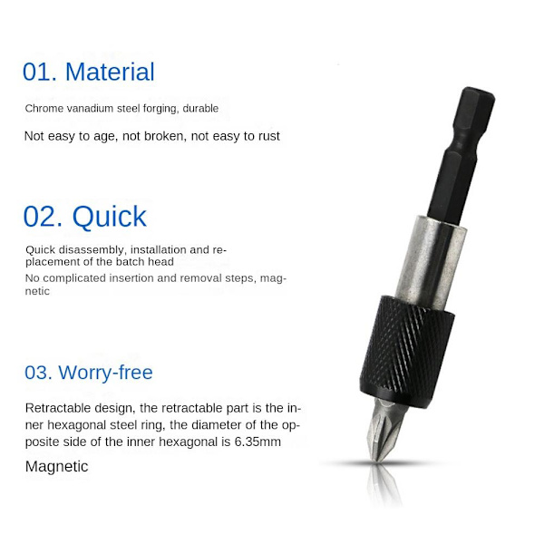 3 STK 1/4" AEG Impact Driver Hex Drill Holder Skrue 100MM3PCS 100mm3pcs