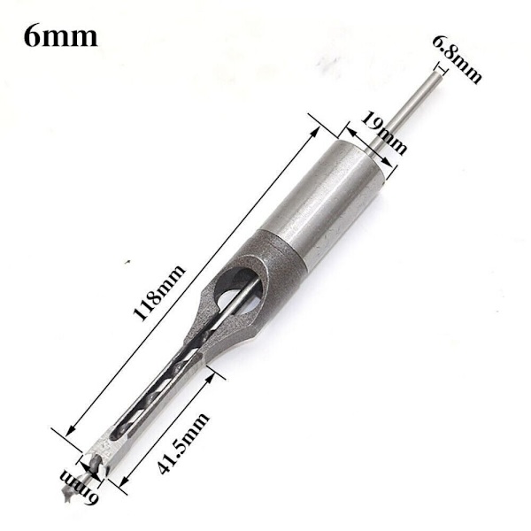 Firkantet hul boresnegl Bit Guide 6MM 6mm