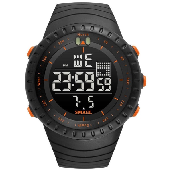 Herreklokke LED digitale armbåndsur ORANSJE orange