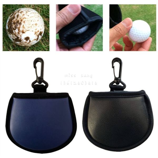 Golfbold Opbevaringspose Golf Aftørringstaske SORT black