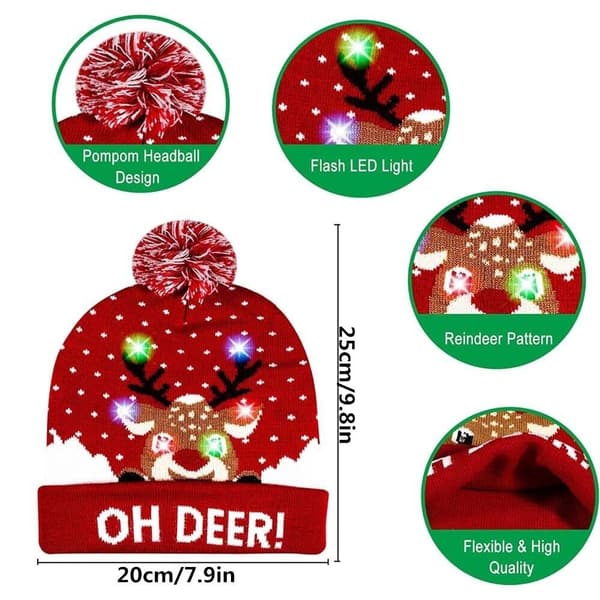 Julhattar med LED Light Up Beanie 4 4