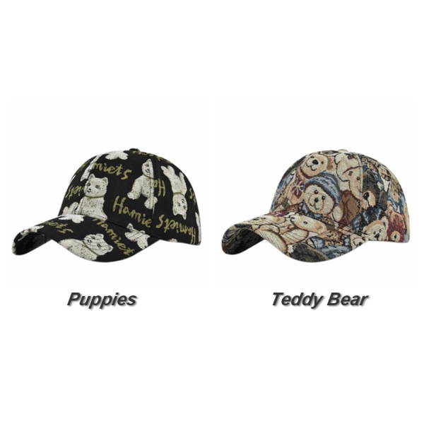 Cute Bear baseball cap Unisex-teinien lippalakit DOG PRINT DOG PRINT Dog Print