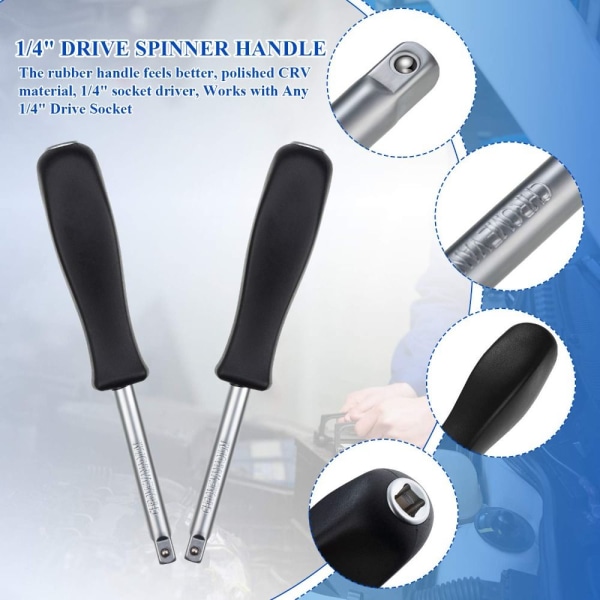 2 kpl Socket Driver Drive Spinner Kahva Socket Driver Handle