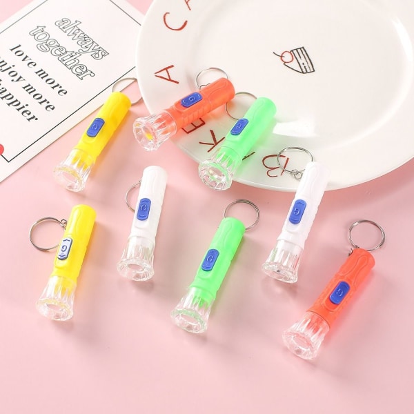 10 stk mini lommelygte nøglering lys LED lommelygte