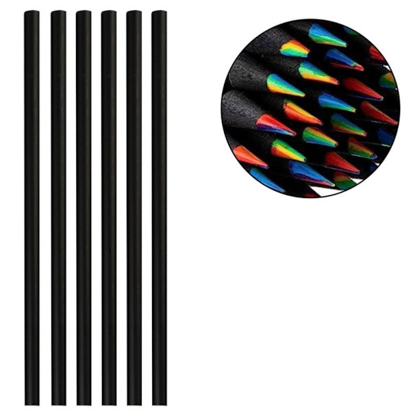 12 stk/sett Fargeblyant Rainbow Core Pencil 02-12STK/SET 02-12PCS/Set