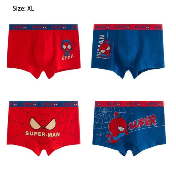 4 STK Spiderman børneunderbukser Marvel Anime Underbuks XL XL