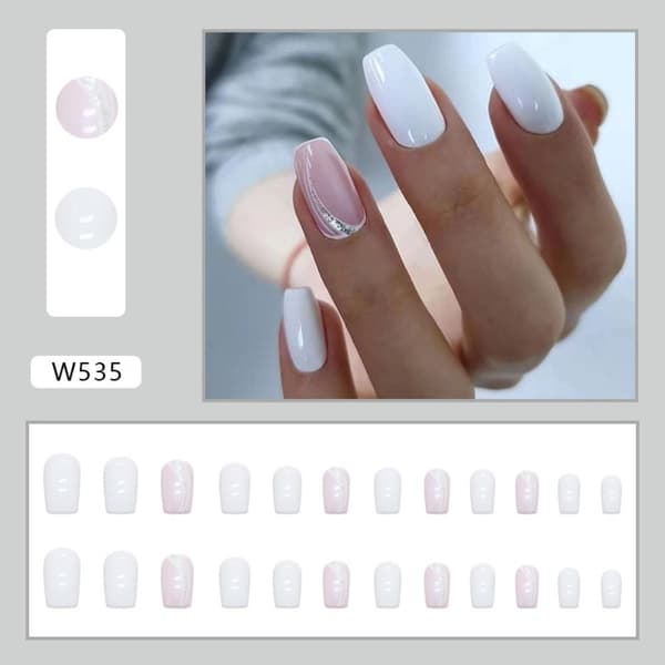 24st False Nails Long Square W515 W515 W515