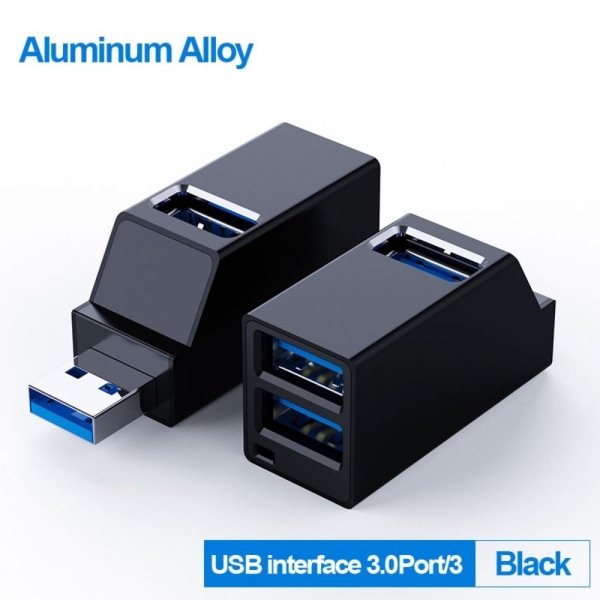USB -keskitin Type-C-jakaja USB keskitin MUSTA USB KESTITIN MUSTA USB HUB Black