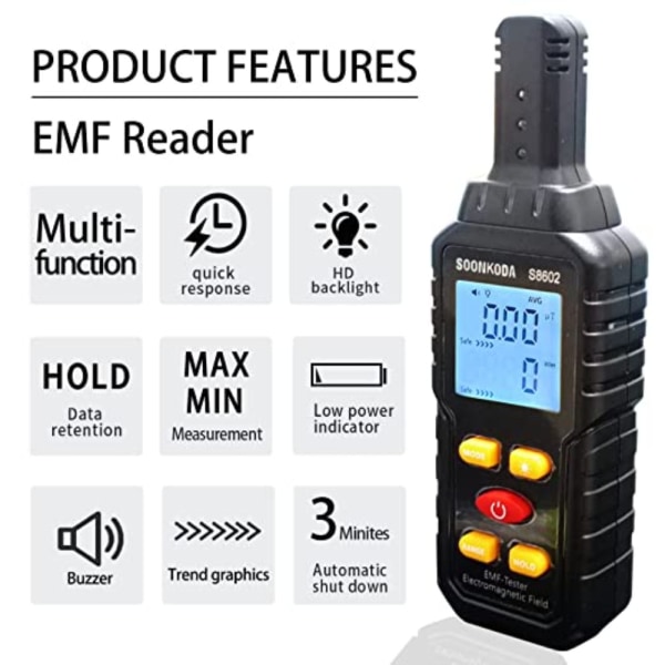 EMF Meter Strålingsdetektor Meter LCD EMF Detektor
