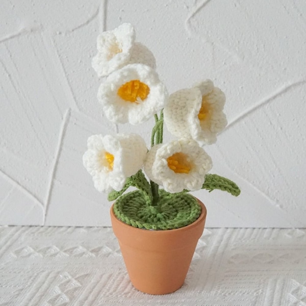Bell Orchid Simulerad grön växt VIT white