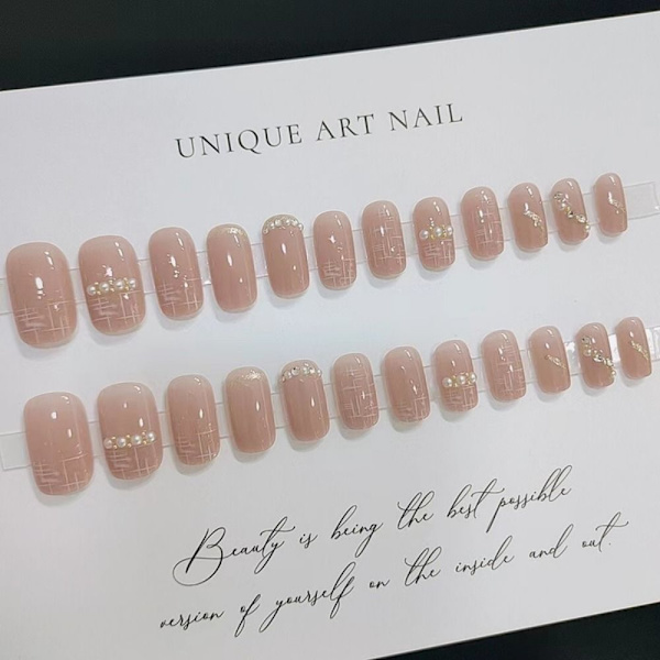 Pearl False Nail Fake Nails Fransk manikyr