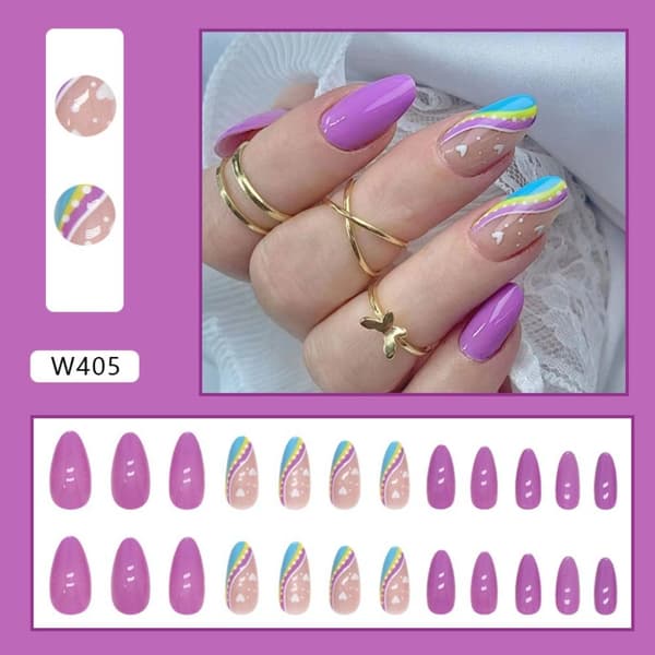 24stk False Nails Long Mandel W406 W406 W406