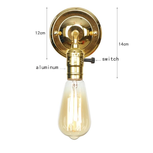 Rustik lampetlampe væglampe tråd metalbur C (PÆRE MEDFØLGER IKKE) C(Bulb not included)