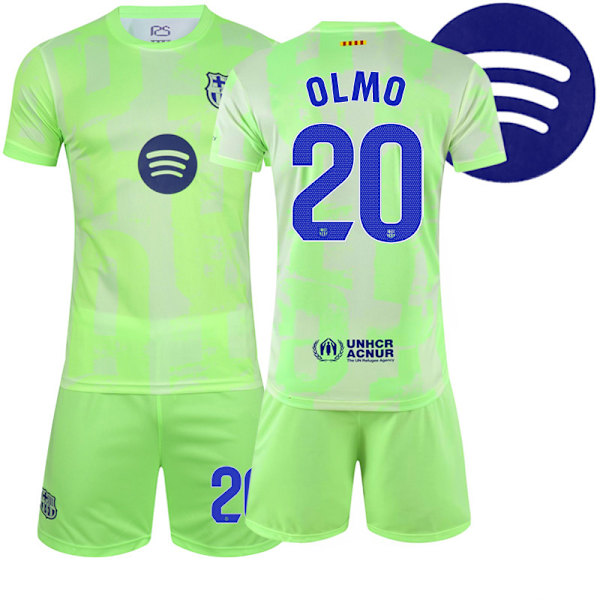 2024-2025 Barcelona Udebanes Grøn Fodboldtrøje Jersey Nr. 20 Olmo 20